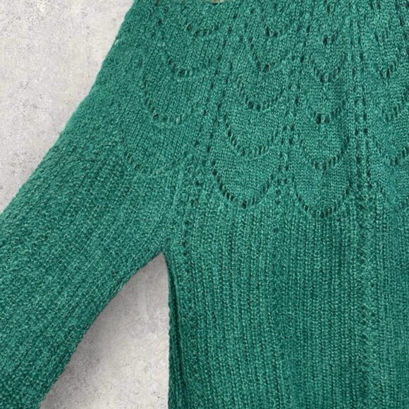 Sezane Paulin Jumper Sweater Green Size Medium French Mohair Merino Wool Knit M - Picture 11 of 13